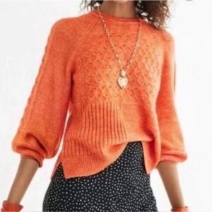 Cabi Harvest Pullover Mix Pattern Knit Boxy Fit Crewneck Sweater XS